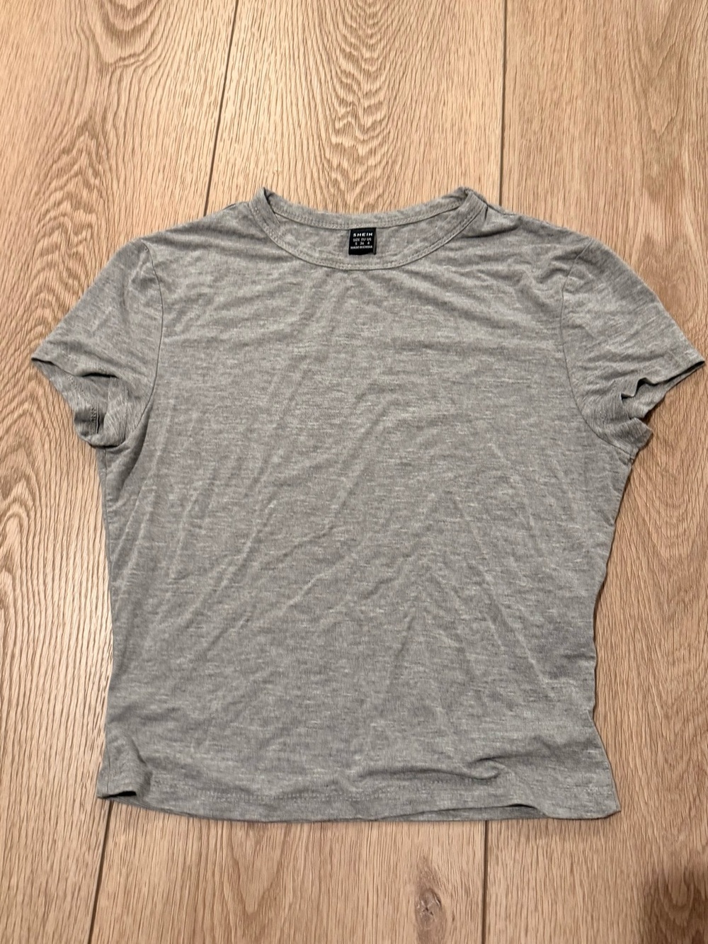 SHEIN Light Gray Short Sleeve Crewneck Tee
